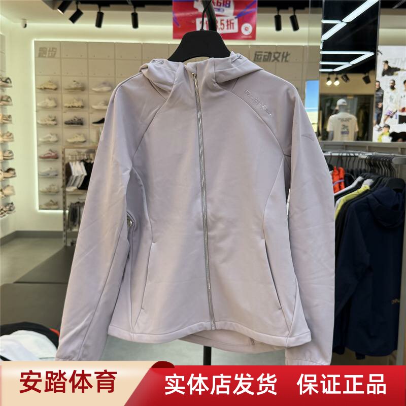 运动风连帽拉链外套女防风夹克户外运动梭织外套162617606