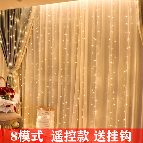 led彩灯窗帘灯遥控电池款装饰灯