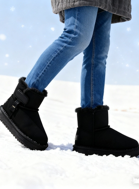 2025新品冬季加绒保暖雪地靴8236男女童防滑耐磨大棉靴加厚靴子