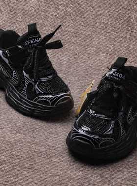 春季儿童运动鞋6157休闲鞋女童百搭轻便超纤水钻时尚老爹鞋断码特