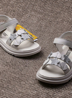 新品夏季儿童凉鞋23821韩版花朵女童五角星亮晶晶软底时装童鞋