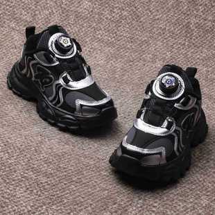 6632男女加绒保暖二棉旋转纽扣保暖运动鞋 儿童老爹鞋 冬季 2025新款