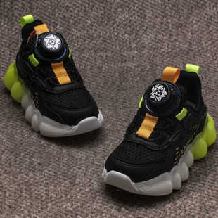 6205儿童运动鞋 童鞋 潮流旋转纽扣小童男女童防滑单网透气 包邮