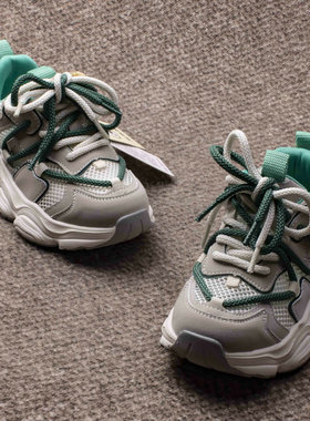 包邮儿童运动鞋2025夏季新款爆款33019透气魔术贴老爹鞋网面中童