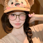 冷茶色近视眼镜女可配度数散光显白显瘦素颜学生防蓝光平光镜男