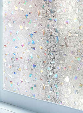 网红彩虹石玻璃贴纸厨房玻璃门透光不透人防窥防隐私窗户磨砂贴膜