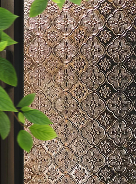 海棠花复古窗户贴纸防走光橱柜子装饰卫生间浴室磨砂玻璃窗防窥膜