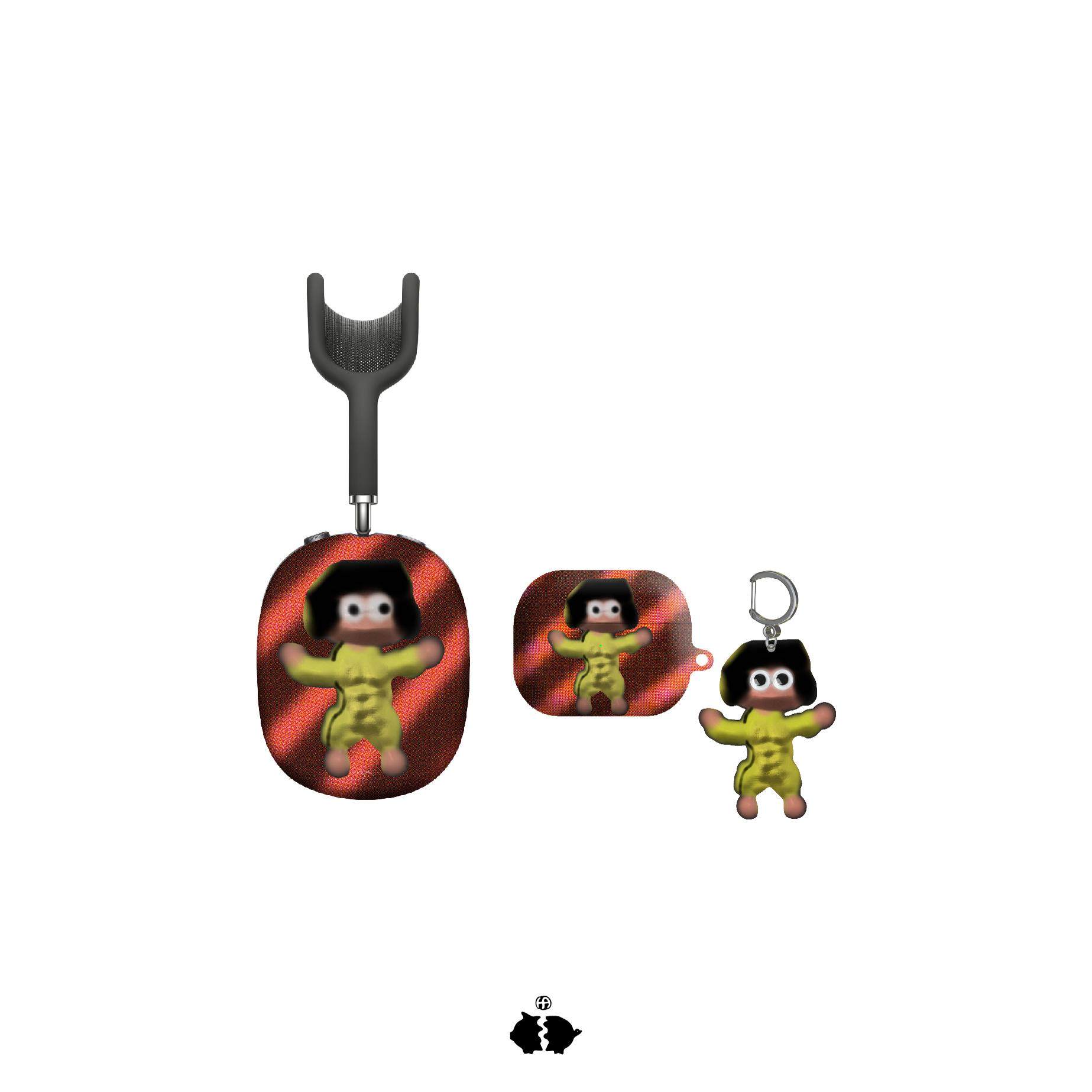 HAKEI『笼笼阿狗』艺术家原创适用于AirPods Max Pro2/3代4代苹果蓝牙耳机壳头戴式耳麦保护壳硬壳韩国进口