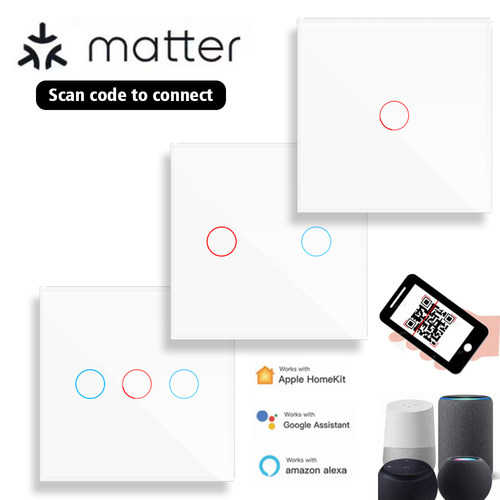 matter扫码homekit单零火通用86开关面板智能家居siri语音远程