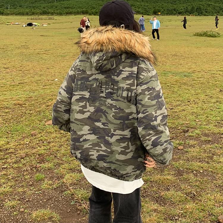 美式复古迷彩飞行服加厚棉衣