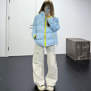 XKSHUO美式贝壳绣加厚连帽外套棉衣男女冬季情侣款宽松棉服