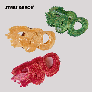 新中式国风龙形抓夹轻奢高级感醋酸发夹2024龙年新款女鲨鱼夹发饰