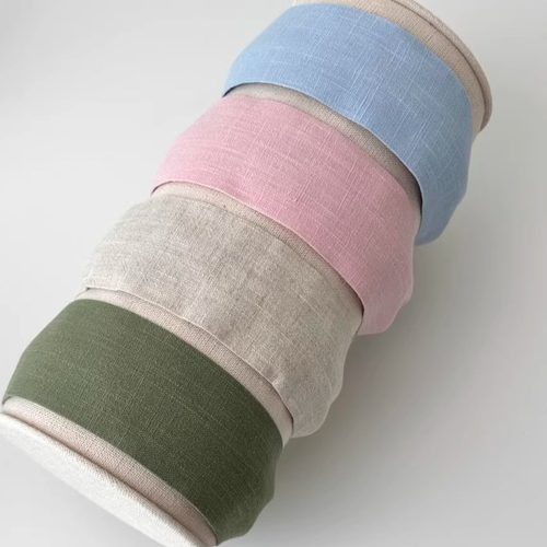 纯色亚麻宽边发箍包头