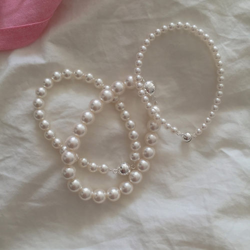 925银磁吸扣珍珠手链