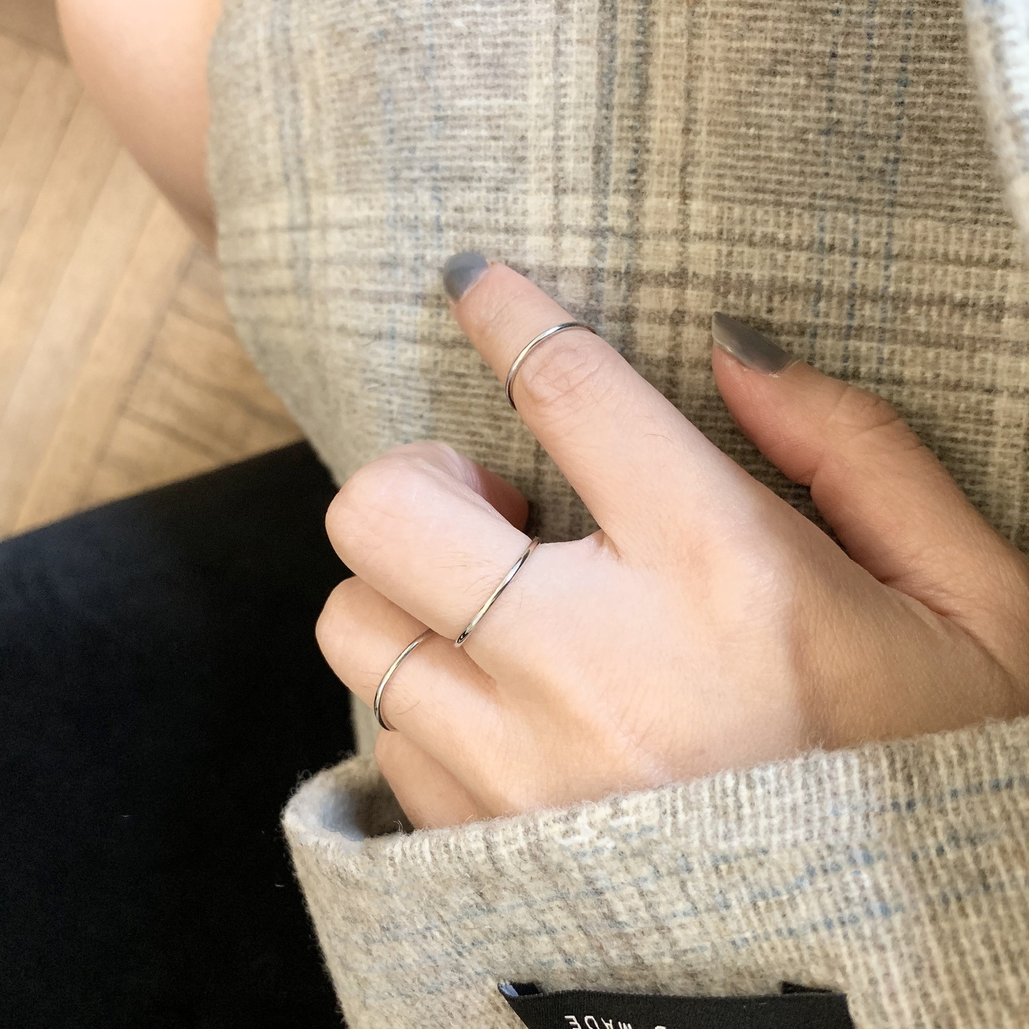 现货韩国925银超简洁Sunup素圈