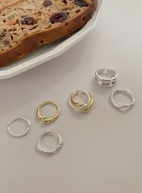 现Sunup_Q 韩国 ins925银 质感超好 时髦冷淡风戒指尾戒指环 1101