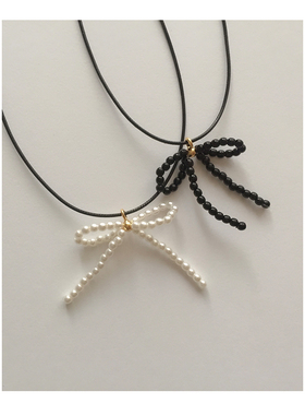 珍珠蝴蝶结项链锁骨链