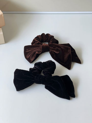 秋冬复古百搭丝绒大蝴蝶结发圈