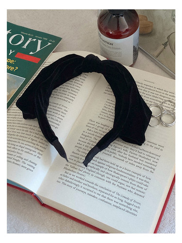 法式复古蝴蝶结丝绒发箍