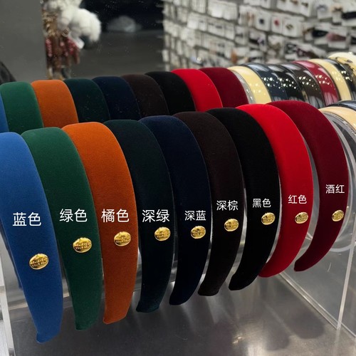 丝绒复古金标海绵高颅顶发箍