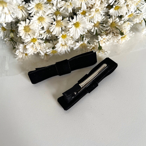 mini可爱丝绒蝴蝶结边夹