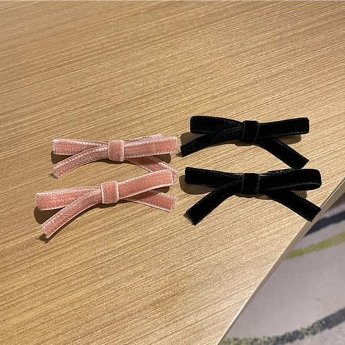 可爱百搭双面丝绒蝴蝶结发夹
