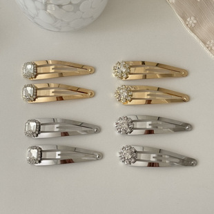 现Sunup_Q 韩国 ins bling超闪钻石三角边夹BB夹刘海夹高级感