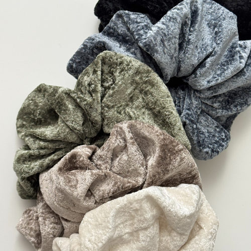 复古大号纯色丝绒发圈