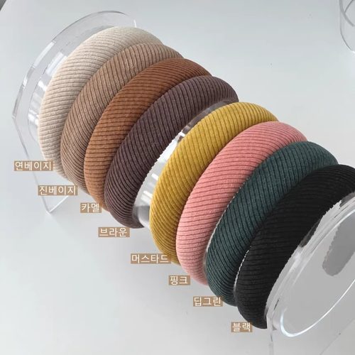 丝绒斜纹路复古发箍发饰