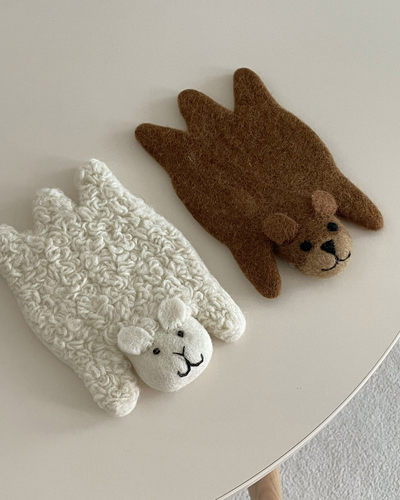 可可爱爱手工羊毛毡动物杯垫
