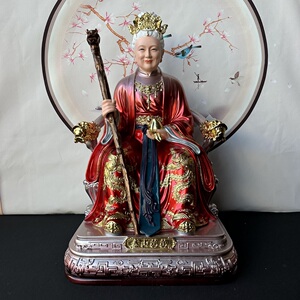 彩绘树脂泰山奶奶像体佛像碧霞元君家用客厅泰山娘娘圣母神像摆件