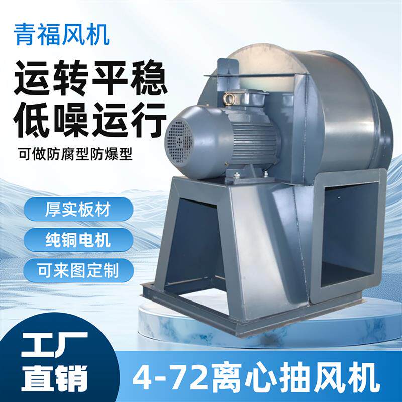 新款4-72多翼式工业蜗牛式离心风机排尘大功率强力管道定制玻包邮