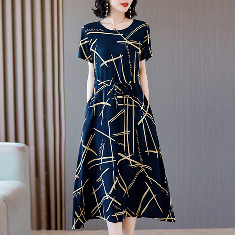 夏季人造棉薄款短袖可外穿连衣裙