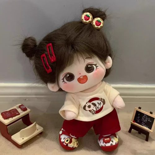 20cm现货棉花娃娃毛绒公仔女娃衣服换装玩偶生日礼物女孩玩具RUAQ