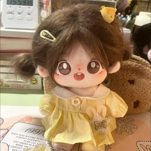 棉花娃娃女20cm有骨架裸娃可换装玩偶毛绒公仔玩具生日礼物女孩子