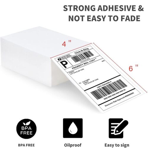4x6 Thermal Direct Shipping Labels Adhesive Sticke r Rolls