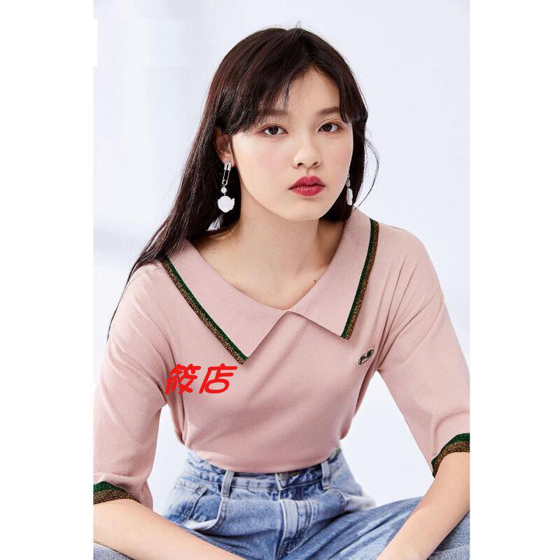 2018年秋季A3EE83A0189女装宽松短款polo领露肩A3EE83A0111