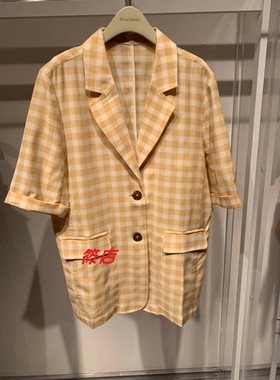 2019年秋季A5BA93206女装格纹西装外套A5BA93206B3