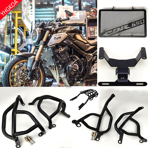 适用本田cb650r改装摔护杠水箱