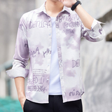 高级感衬衫男士长袖春秋季免烫抗皱帅气白色衬衣修身工装男寸，男装衬衫，奇怪漫猴工厂店