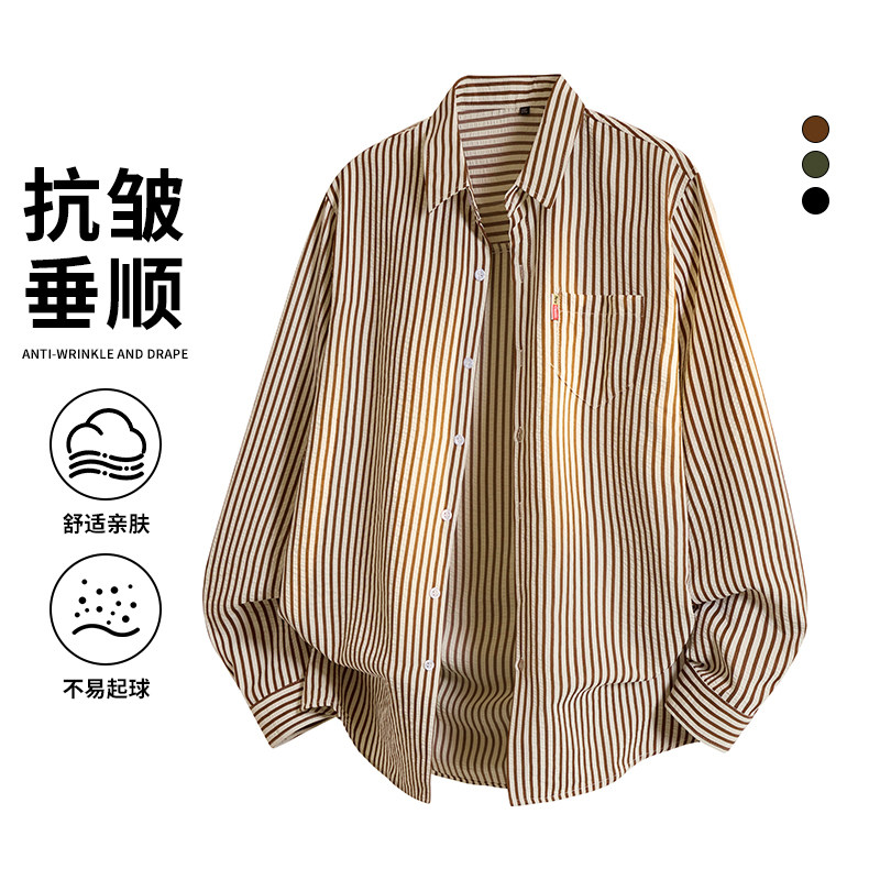 冰丝短袖衬衫男士夏季薄款抗皱商务免烫衬衣帅气男款修身休闲寸衫，男装衬衫，奇怪漫猴工厂店