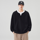 设计感假两件男士卫衣无帽长袖t恤春秋季潮牌休闲百搭男款上衣服，男装卫衣，奇怪漫猴工厂店