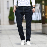 大码牛仔裤男直筒宽松加绒加厚保暖弹力男士新款商务休闲裤子，男装牛仔裤，奇怪漫猴工厂店