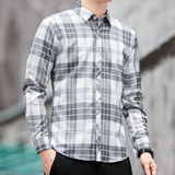 高级感衬衫男士长袖春秋季免烫抗皱帅气白色衬衣修身工装男寸，男装衬衫，奇怪漫猴工厂店