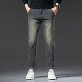 弹力牛仔裤男士九分春秋四季款直筒修身休闲防盗拉链袋弹力舒适潮，男装牛仔裤，奇怪漫猴工厂店