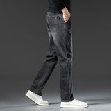 2026秋冬黑灰色牛仔裤男士宽松直筒中青年弹力休闲长裤百搭秋季，男装牛仔裤，奇怪漫猴工厂店