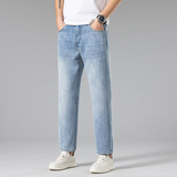 八分冰丝牛仔裤男九分夏季薄款宽松直筒高端天丝凉感九分裤，男装牛仔裤，奇怪漫猴工厂店