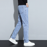 2026秋季新款蓝灰色牛仔裤男士修身直筒弹力高端春秋款长裤子，男装牛仔裤，奇怪漫猴工厂店