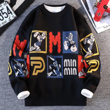 网络趣味情侣撞色毛衣卡通图案针织上衣，男装T恤，奇怪漫猴工厂店