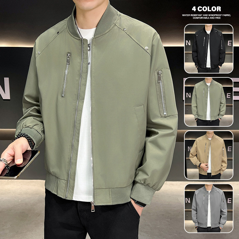 轻量型户外防泼立领夹克帅气飞行夹克，男装休闲裤，奇怪漫猴工厂店